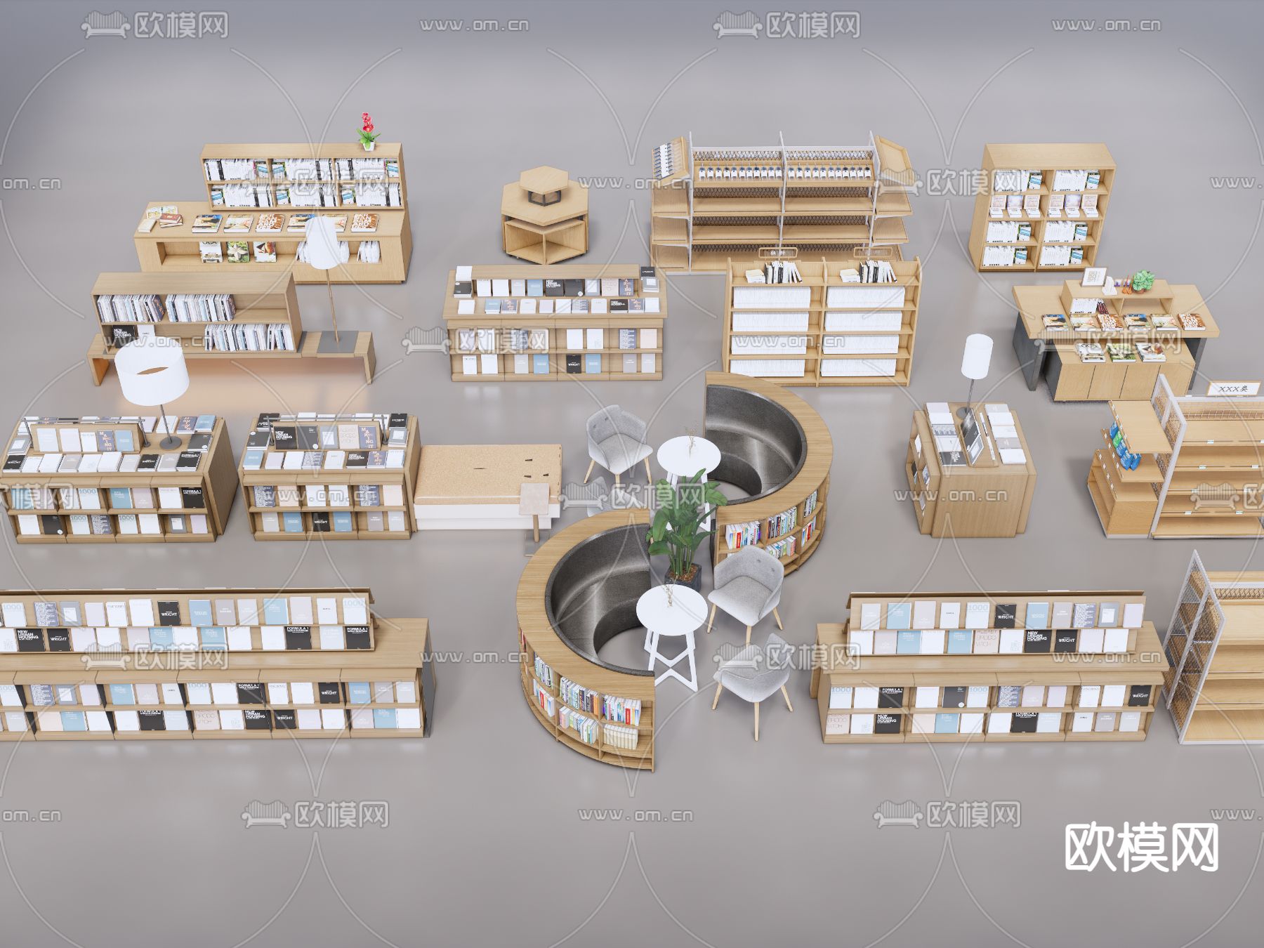 展台 书架su模型