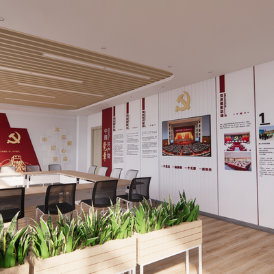  党建活动室su模型 