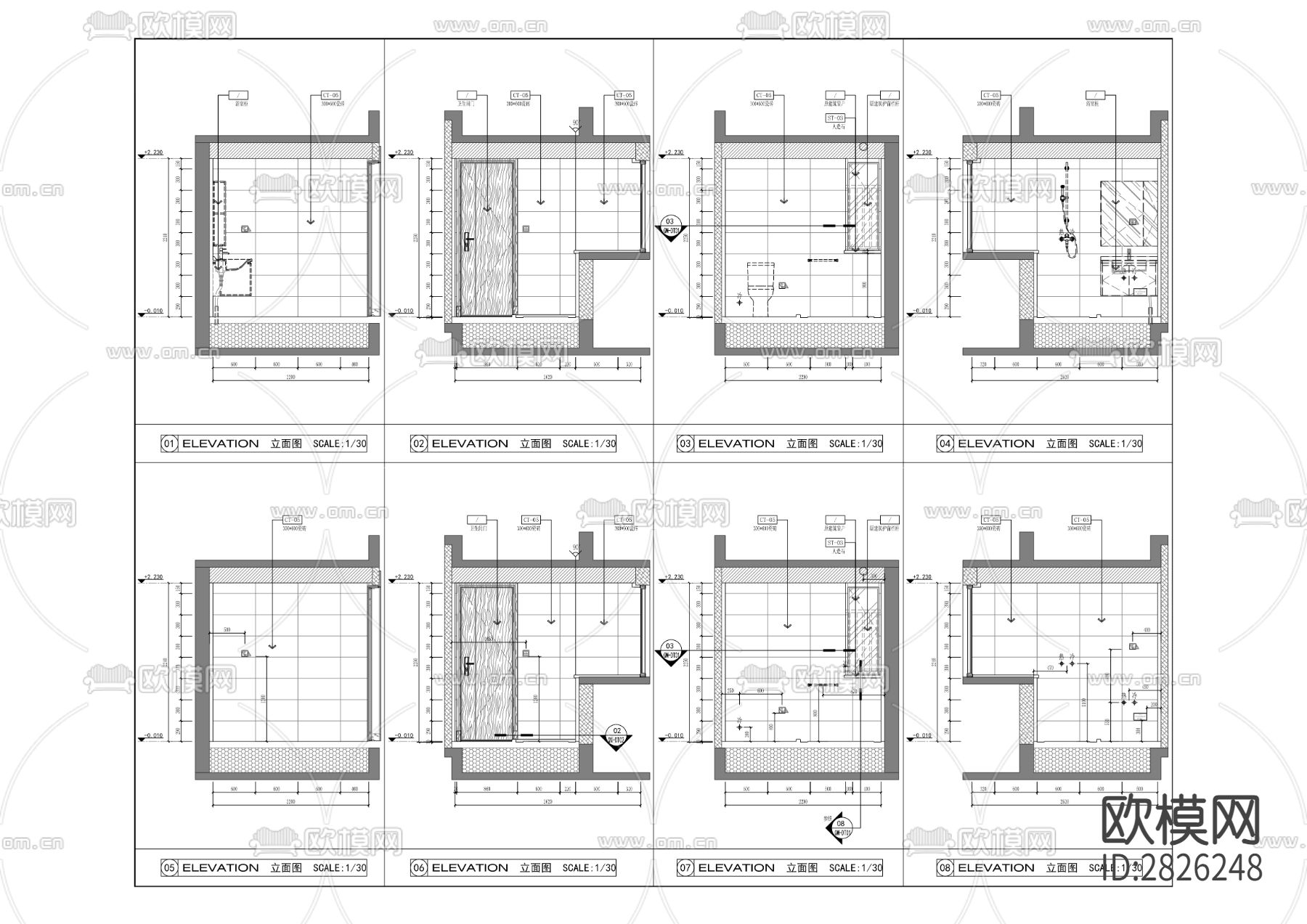 宗地项目1#～8#楼全套cad施工图下载（渲染图4）