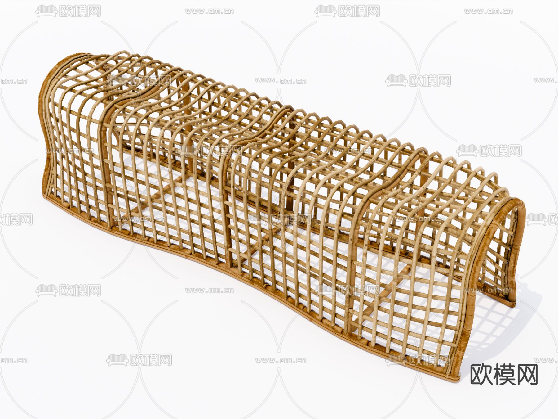 户外藤编椅su模型下载（渲染图1）