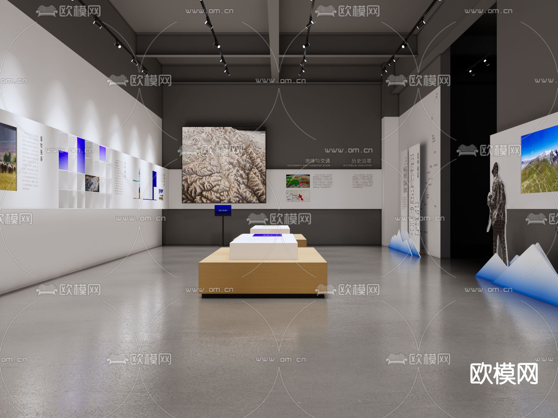 现代博物馆 展厅su模型
