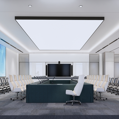 现代会议室su模型