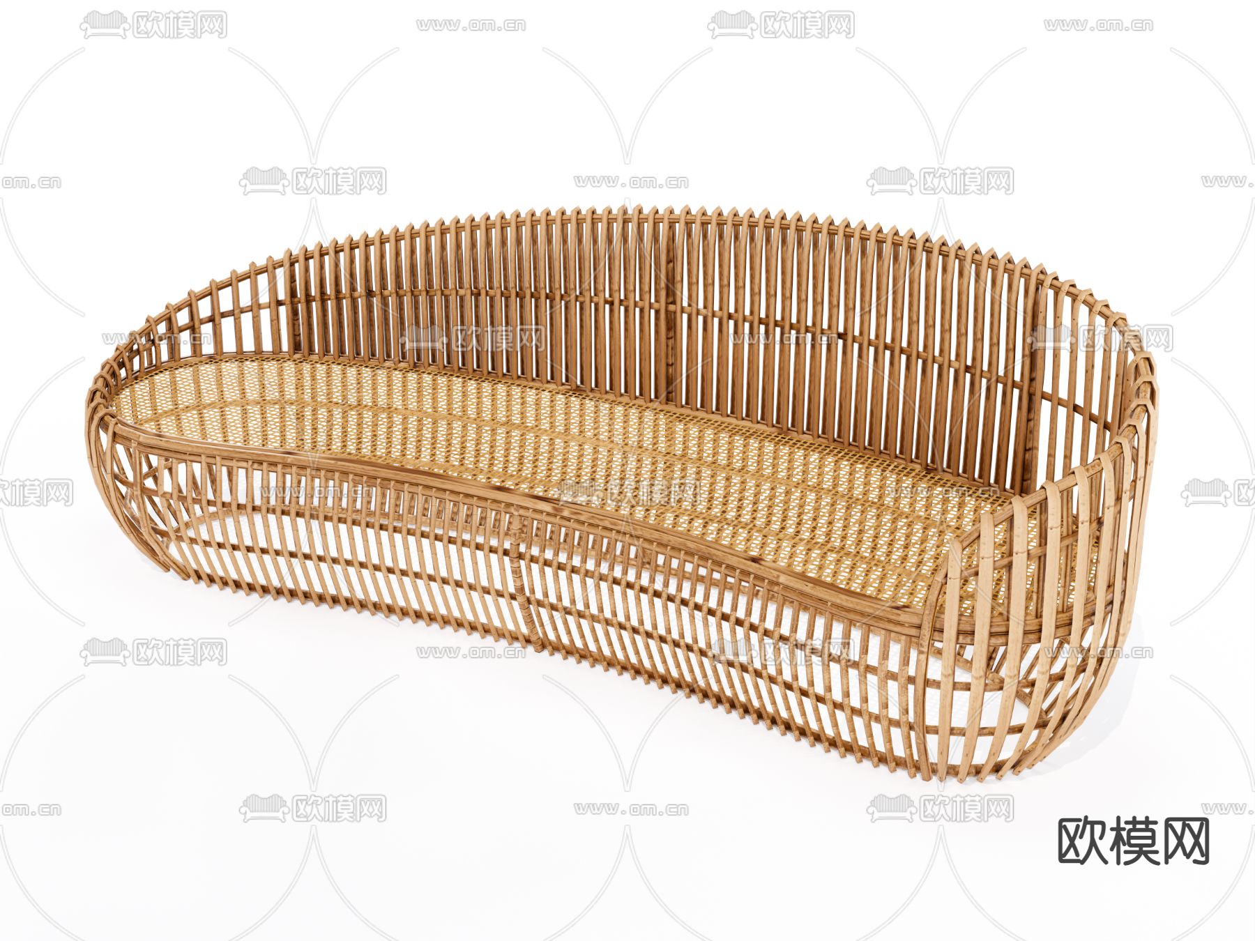 户外沙发 藤编沙发su模型下载（渲染图1）