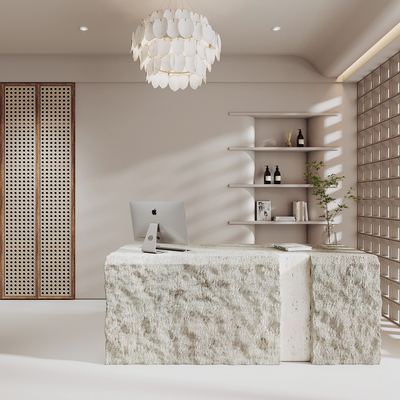  侘寂风美容院 前台su模型 