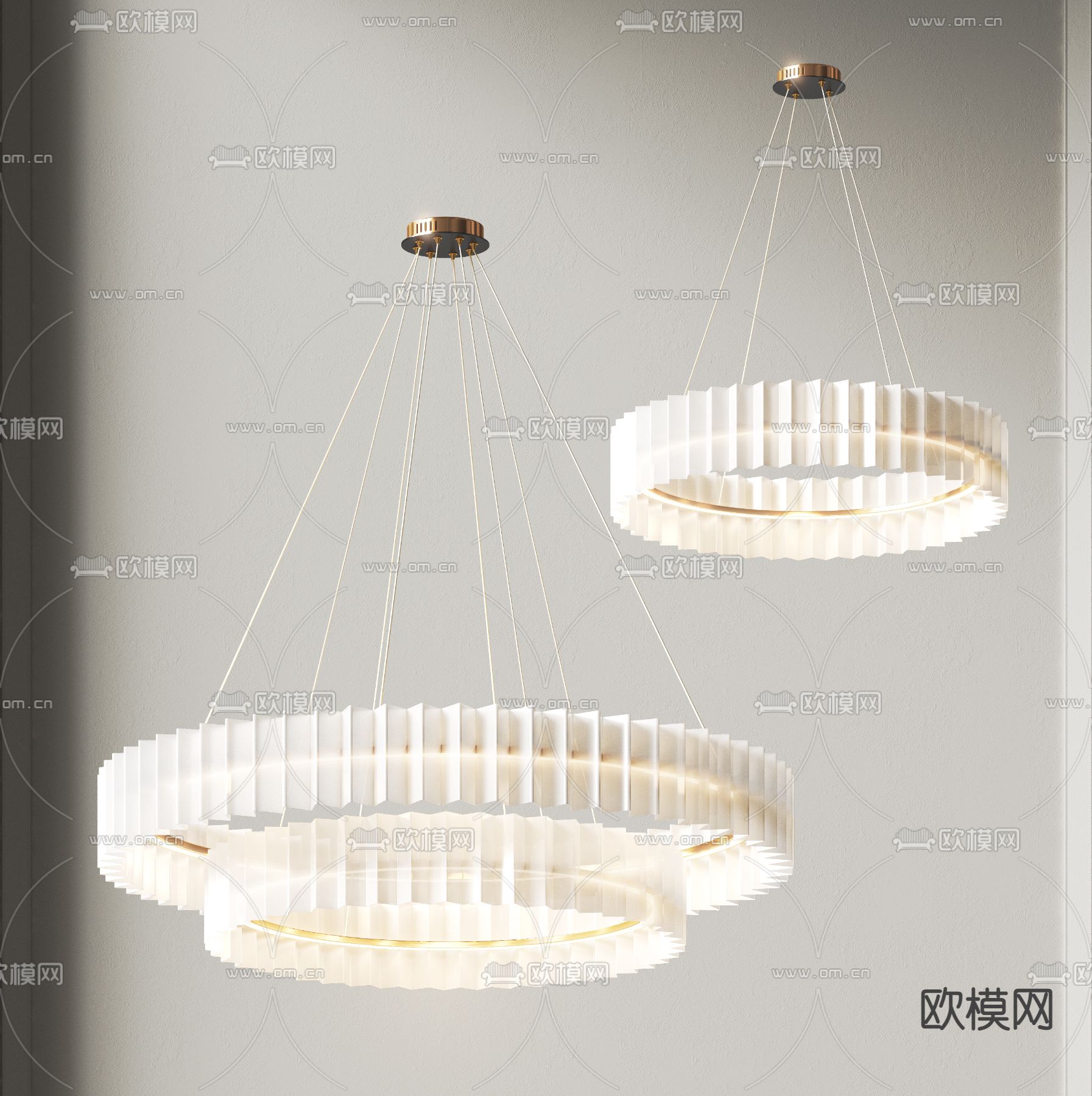 奶油风吊灯 大厅吊灯3d模型下载