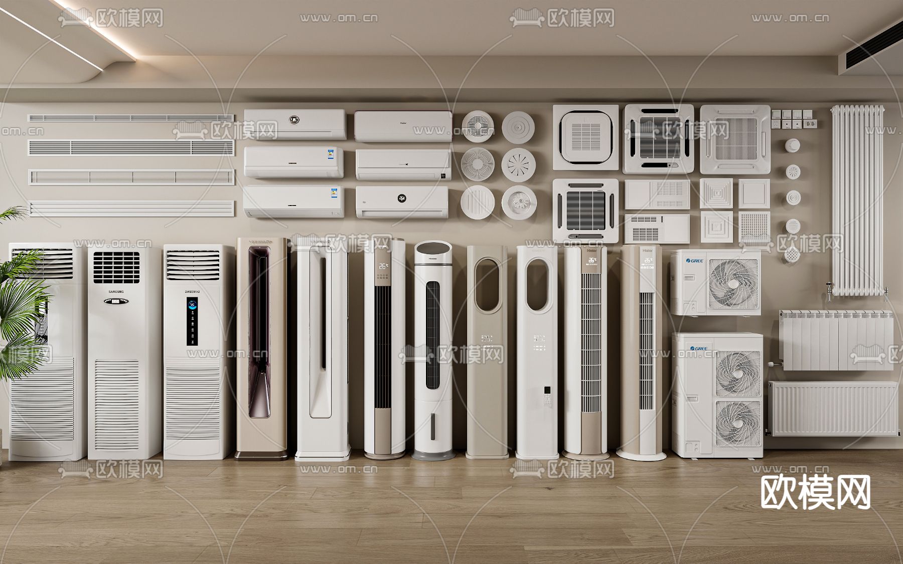 中央空调 空调外机su模型下载（渲染图1）