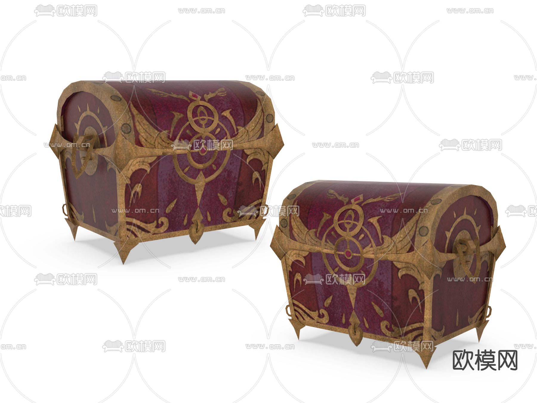 欧式古典箱子su模型下载（渲染图1）