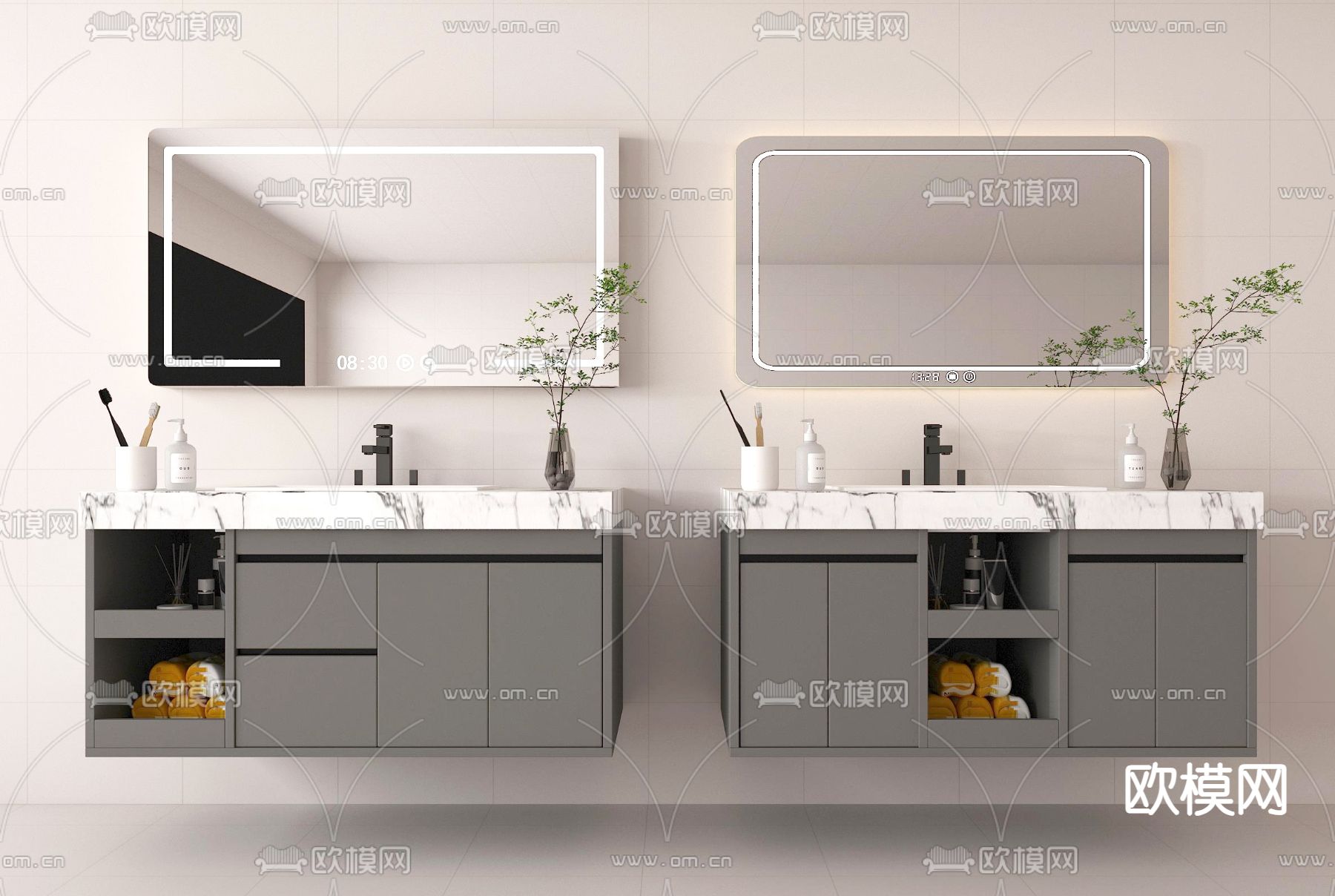 浴室柜 洗手台3d模型下载