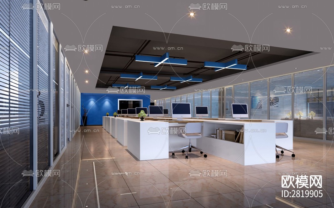 公司办公室设计全套cad施工图-免费3dmax模型库-欧模网