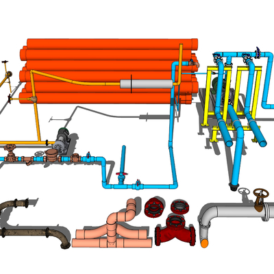  水管 管道su模型 