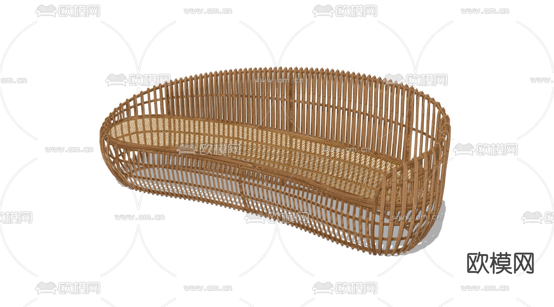 户外沙发 藤编沙发su模型下载（渲染图4）