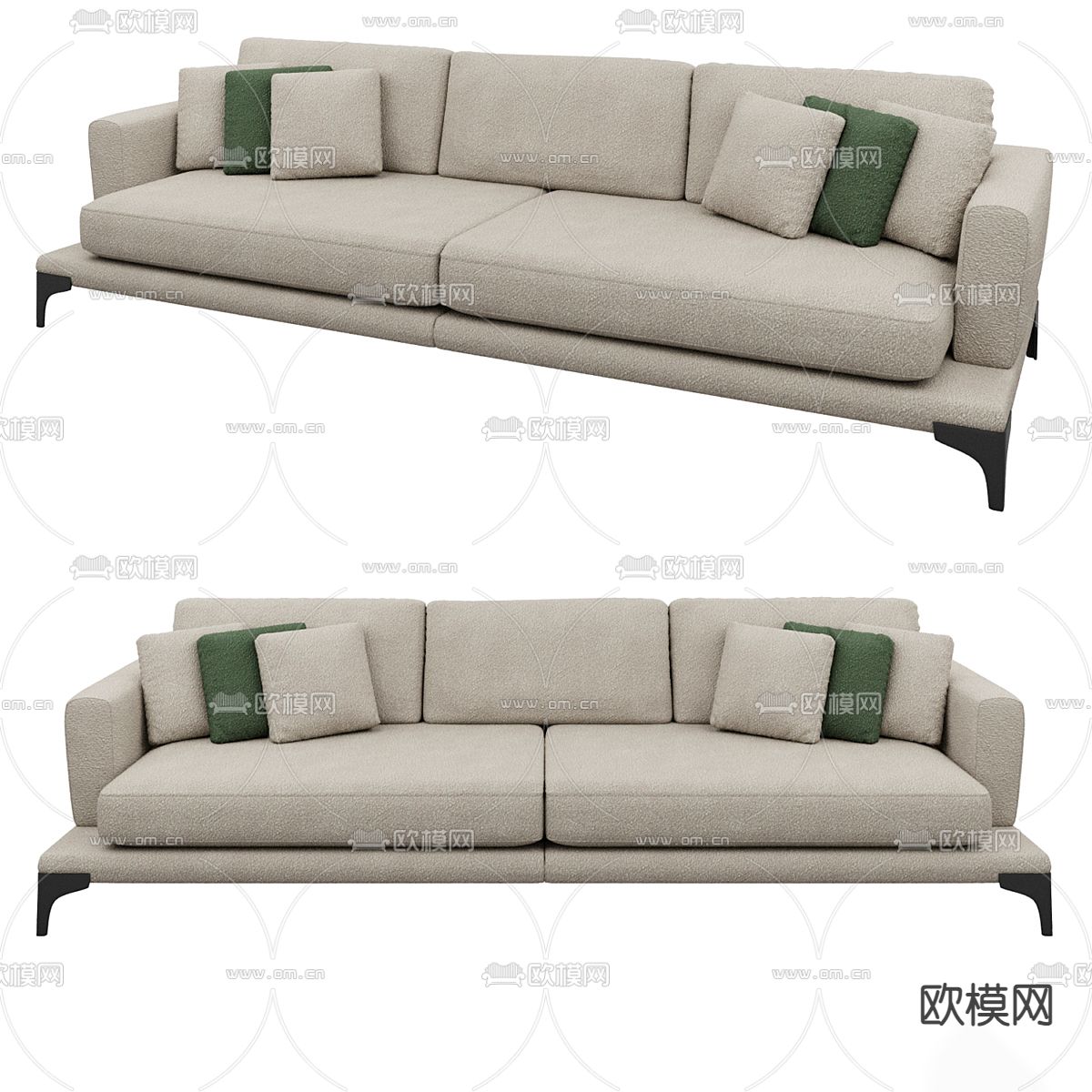 双人沙发免费3d模型下载