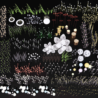  星星灯 氛围灯 装饰灯 麦穗灯su模型 