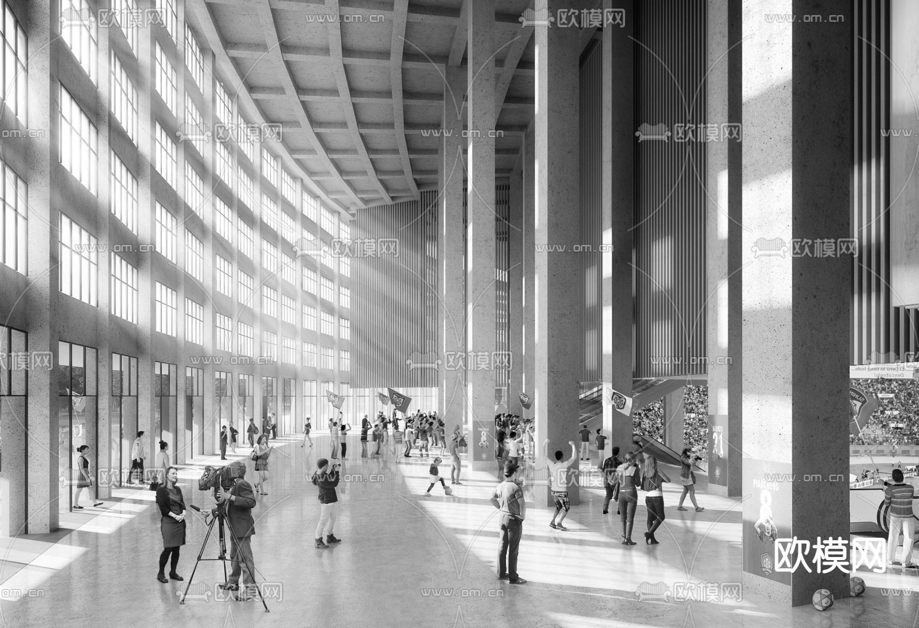 体育馆3d模型下载