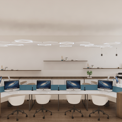  办公桌椅 工位su模型 