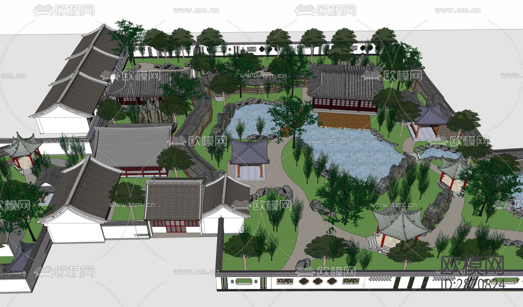 苏州园林景观cad施工图下载（渲染图9）