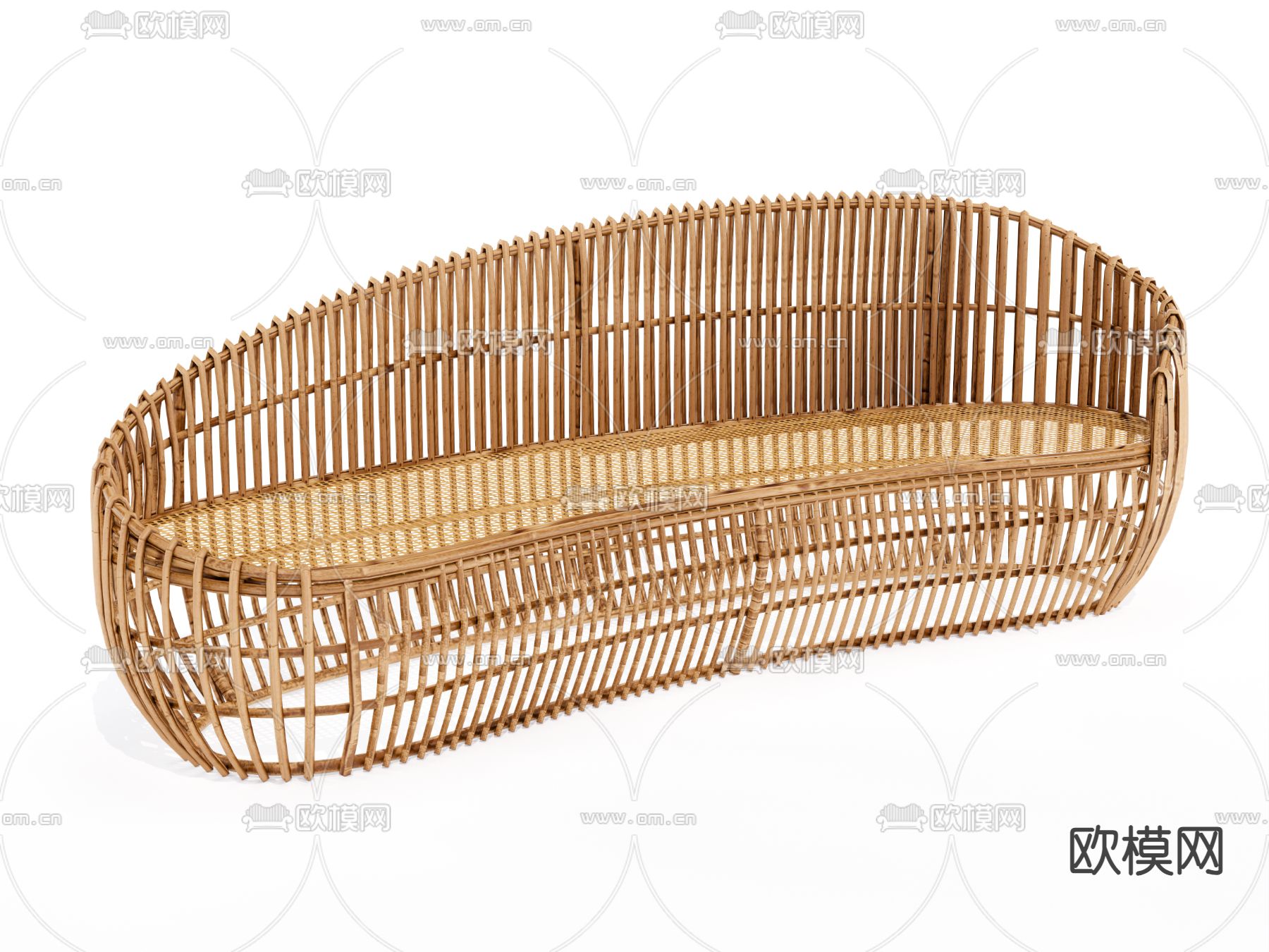 户外沙发 藤编沙发su模型下载（渲染图2）