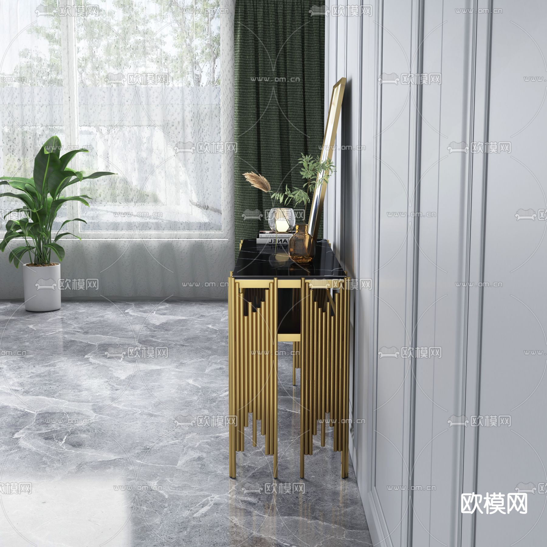 端景台 条案3d模型下载（渲染图2）