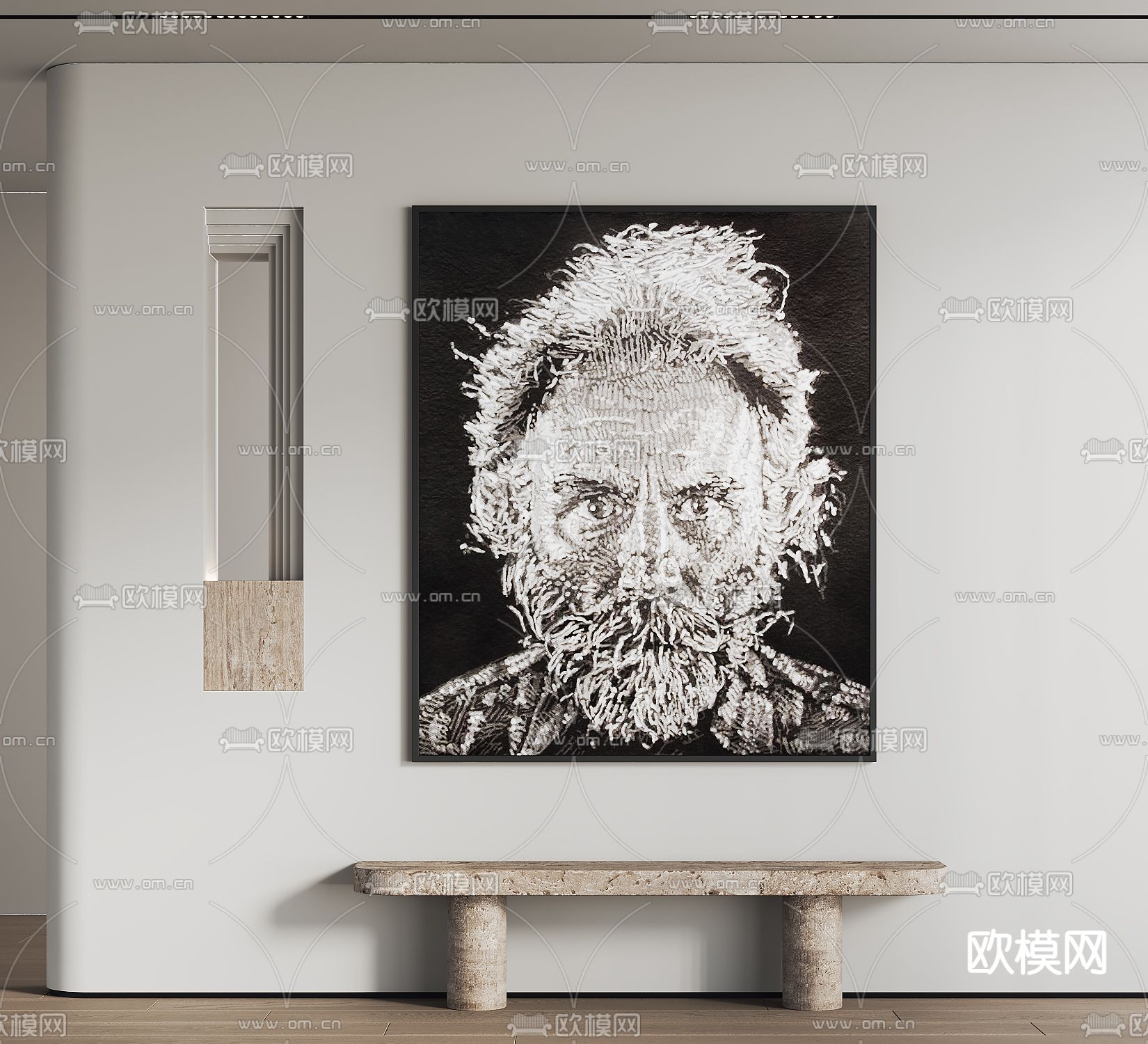 装饰画 挂画 人像画su模型