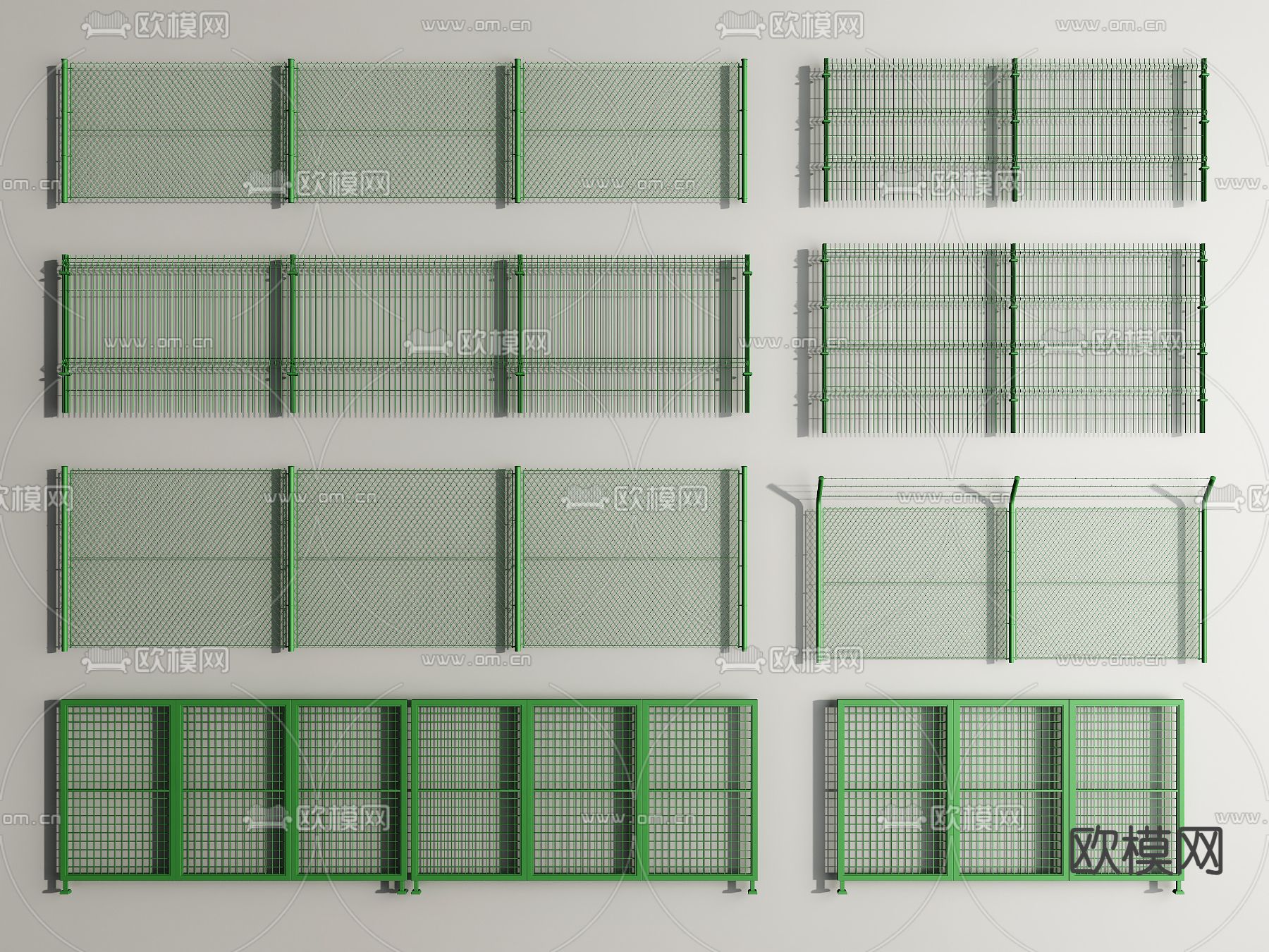 钢丝网围栏 护栏 栏杆3d模型下载