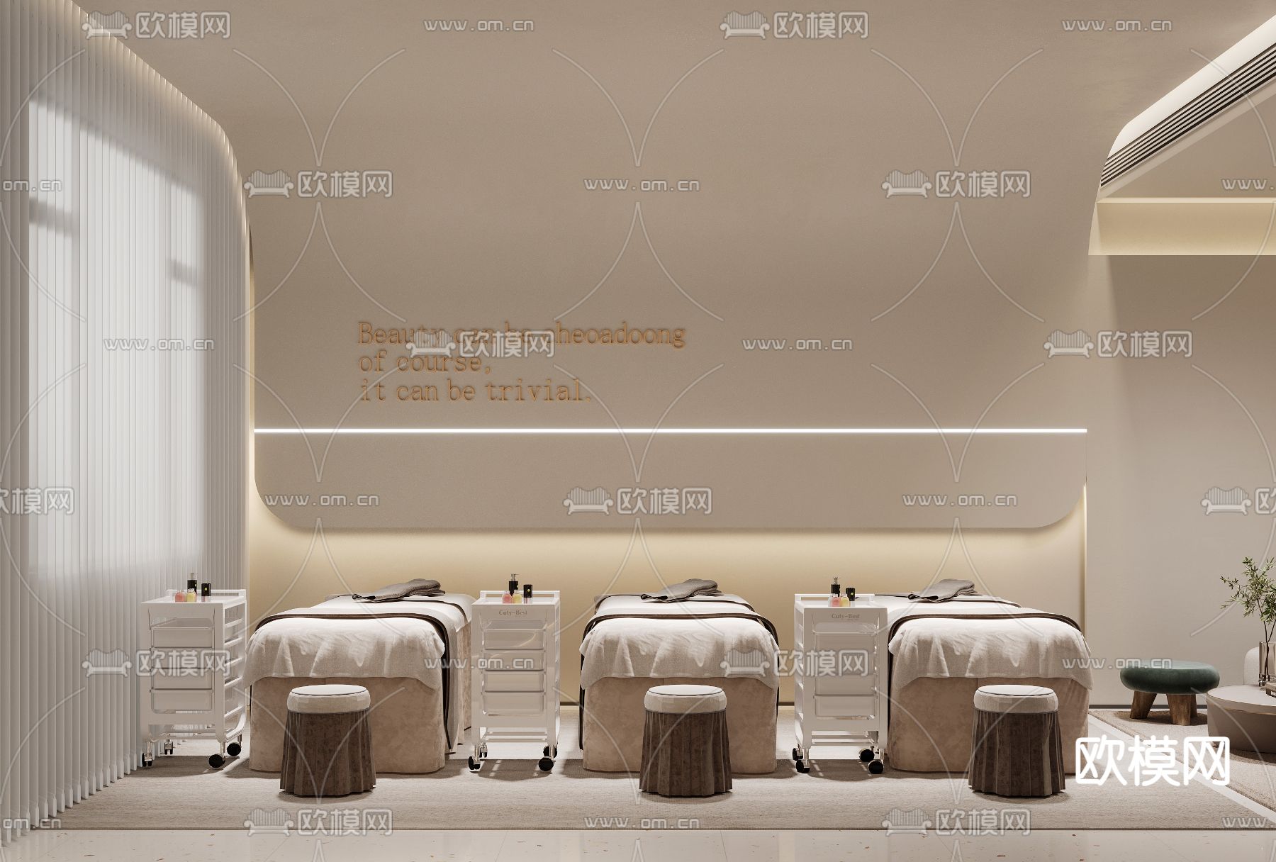 侘寂SPA 护理房3d模型下载（渲染图1）