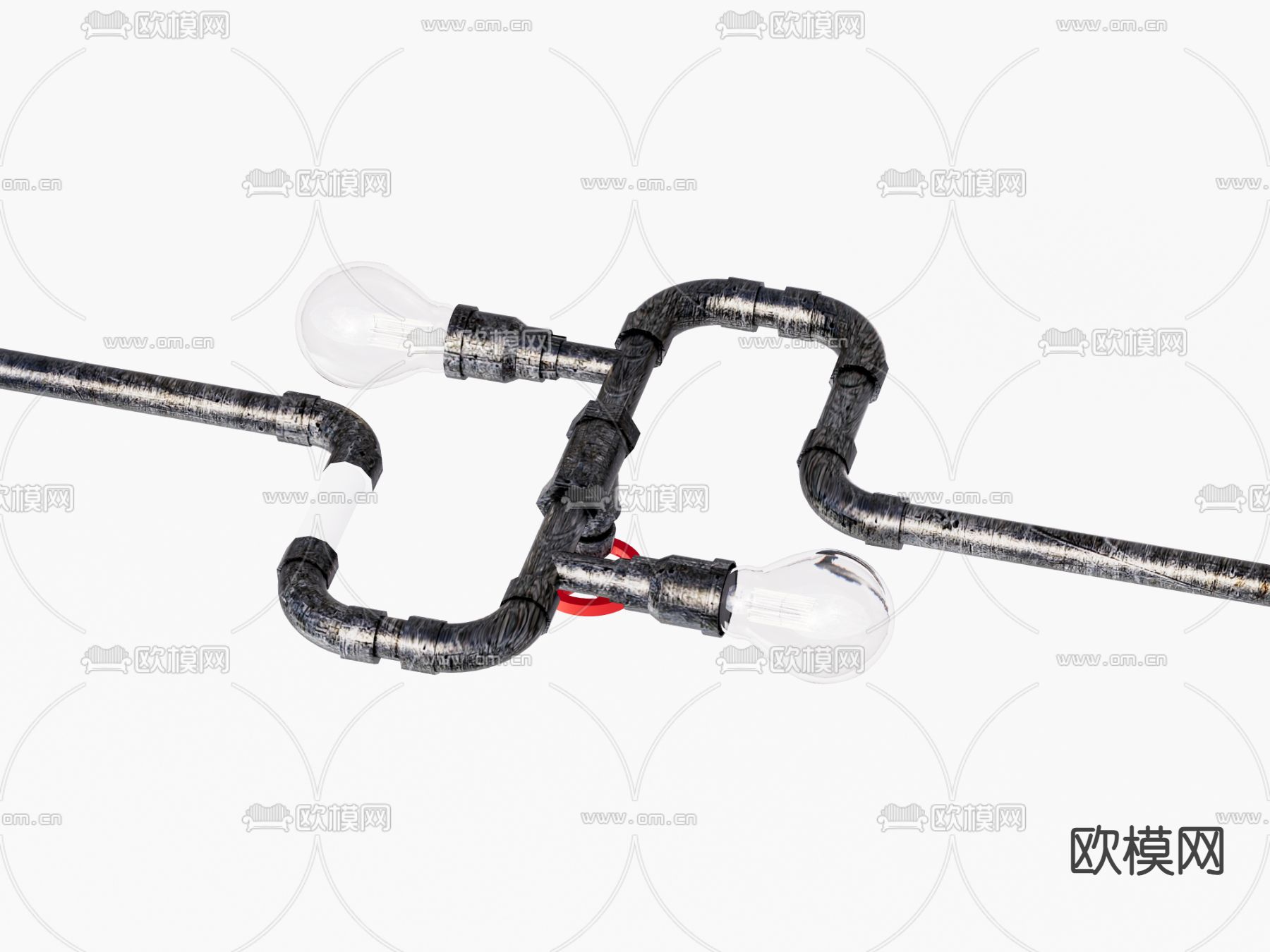 工业风吊灯su模型下载（渲染图1）