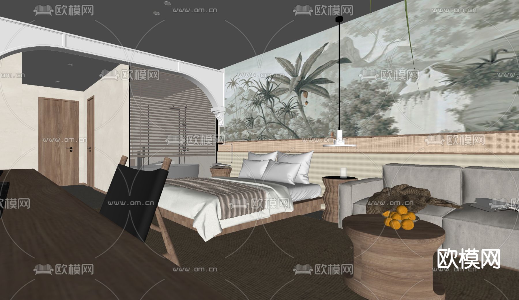 侘寂海景客房su模型下载（渲染图5）