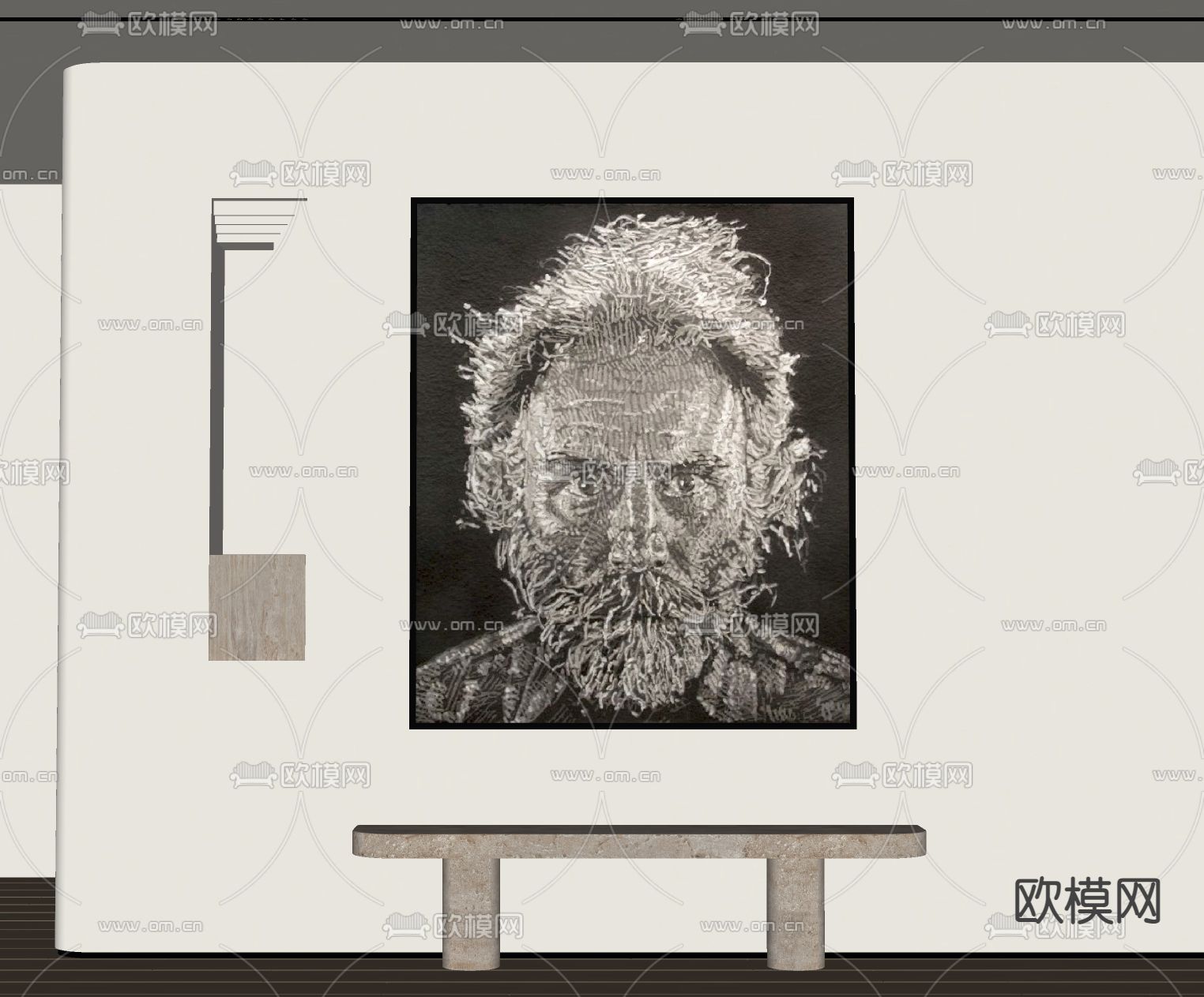 装饰画 挂画 人像画su模型