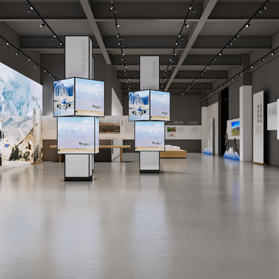 现代博物馆 展厅su模型
