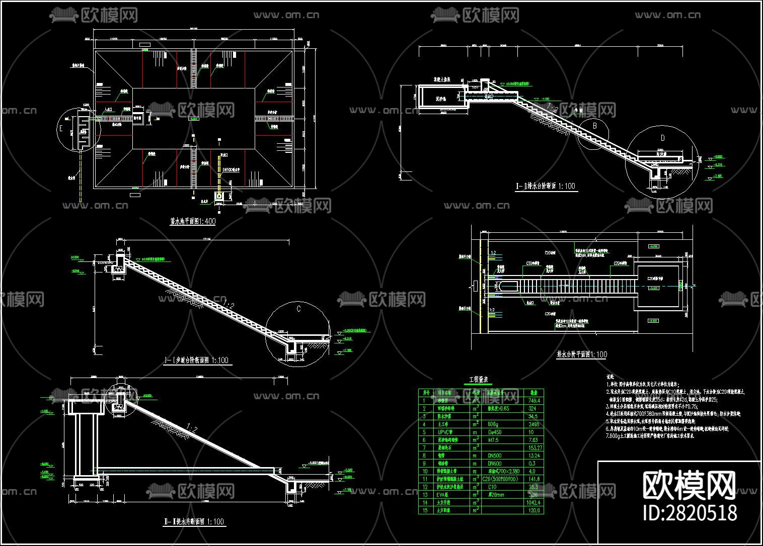 农田水利工程cad施工图下载（渲染图5）