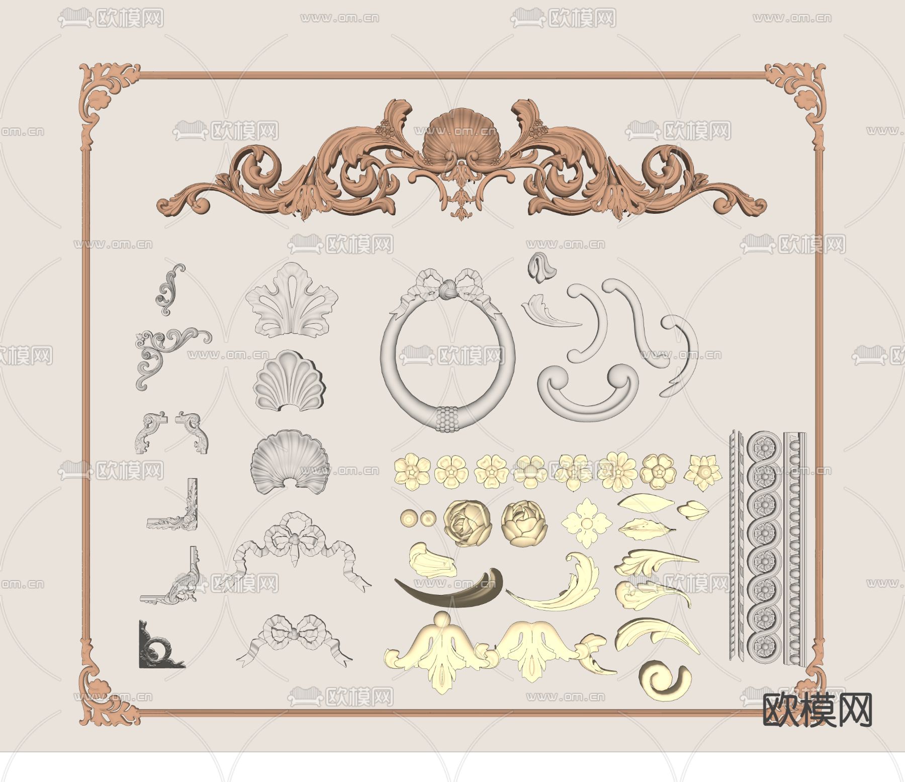 欧式雕花 角花su模型下载（渲染图2）