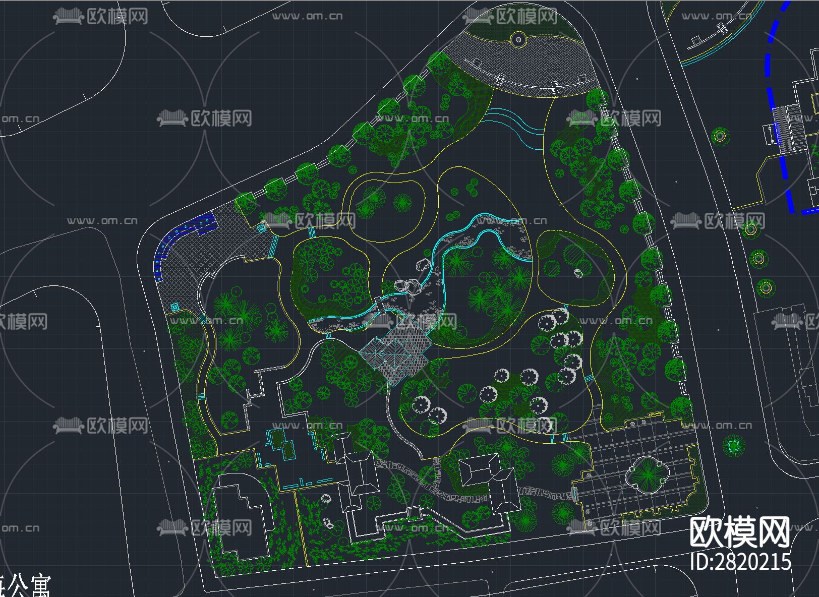 80套最新公园广场景观全套cad施工图下载（渲染图2）