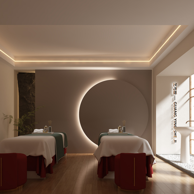  现代美容院 护理房su模型 