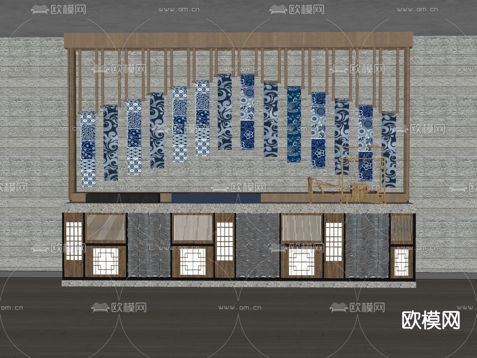 文创展柜 展台su模型