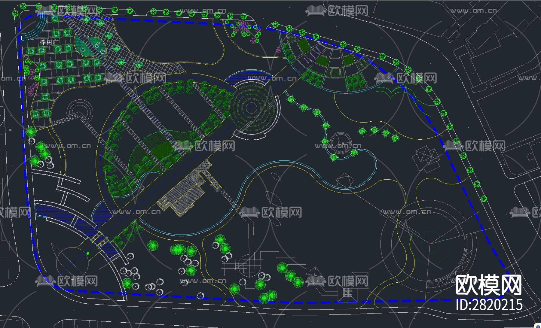 80套最新公园广场景观全套cad施工图下载（渲染图1）