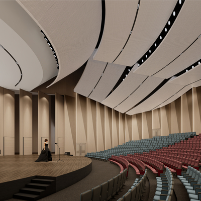 现代剧场 报告厅su模型
