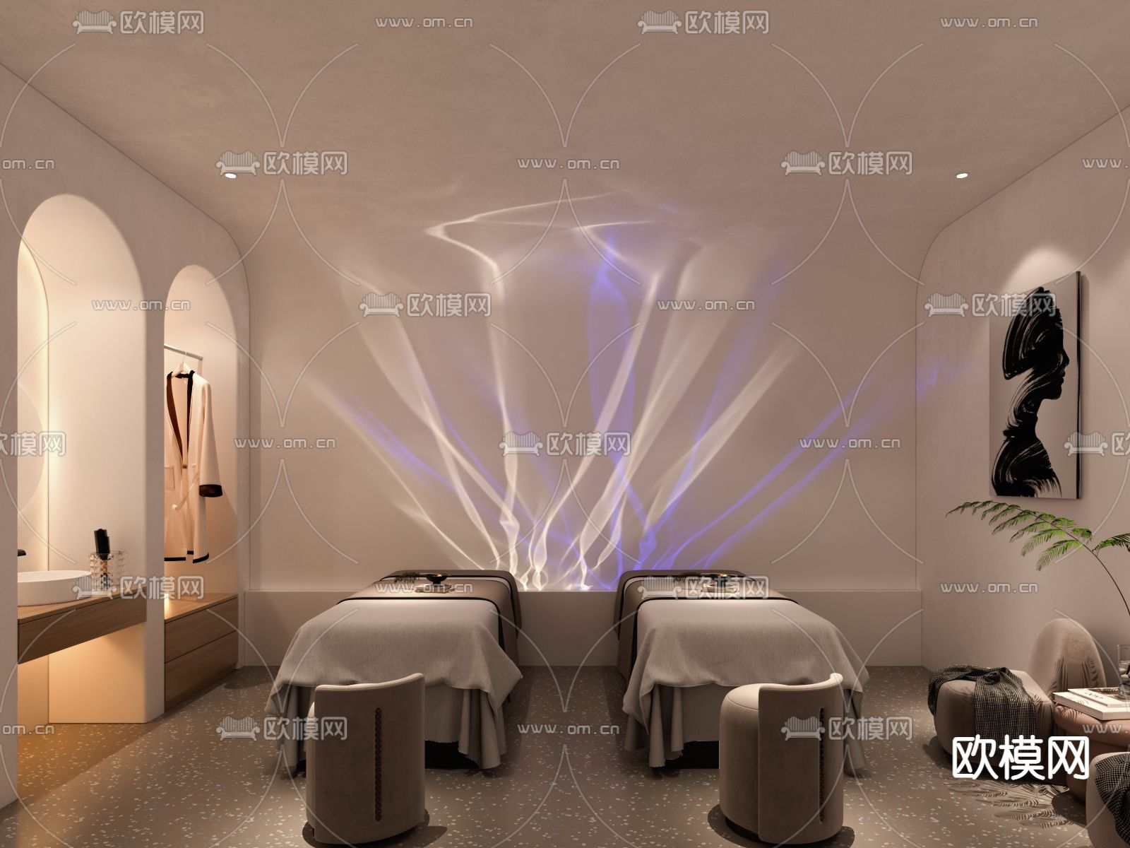 侘寂SPA 护理房3d模型下载