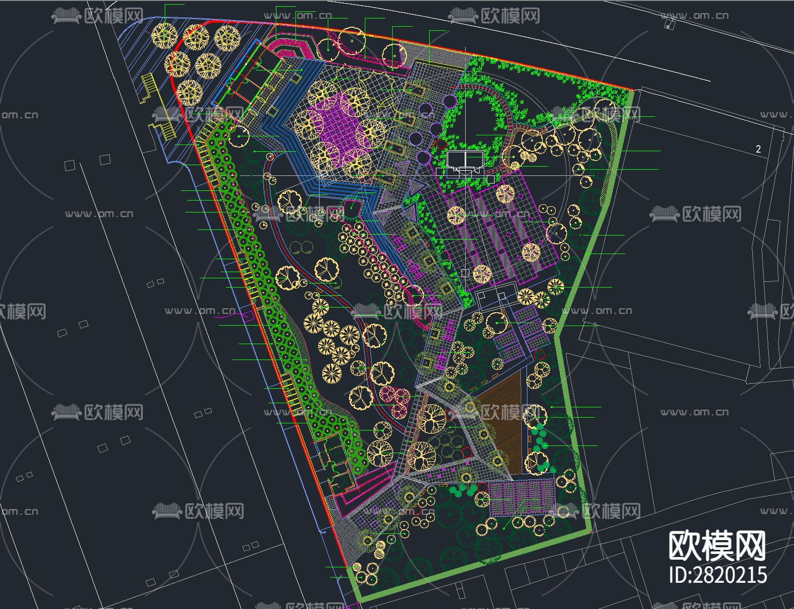 80套最新公园广场景观全套cad施工图下载（渲染图7）
