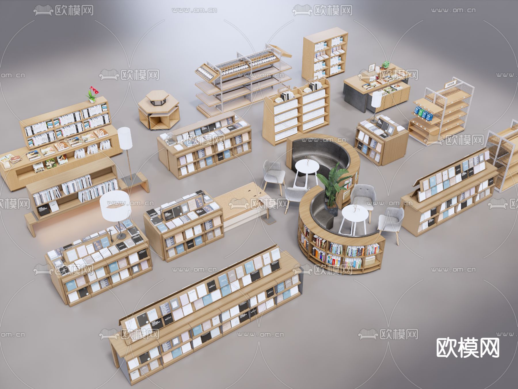 展台 书架su模型