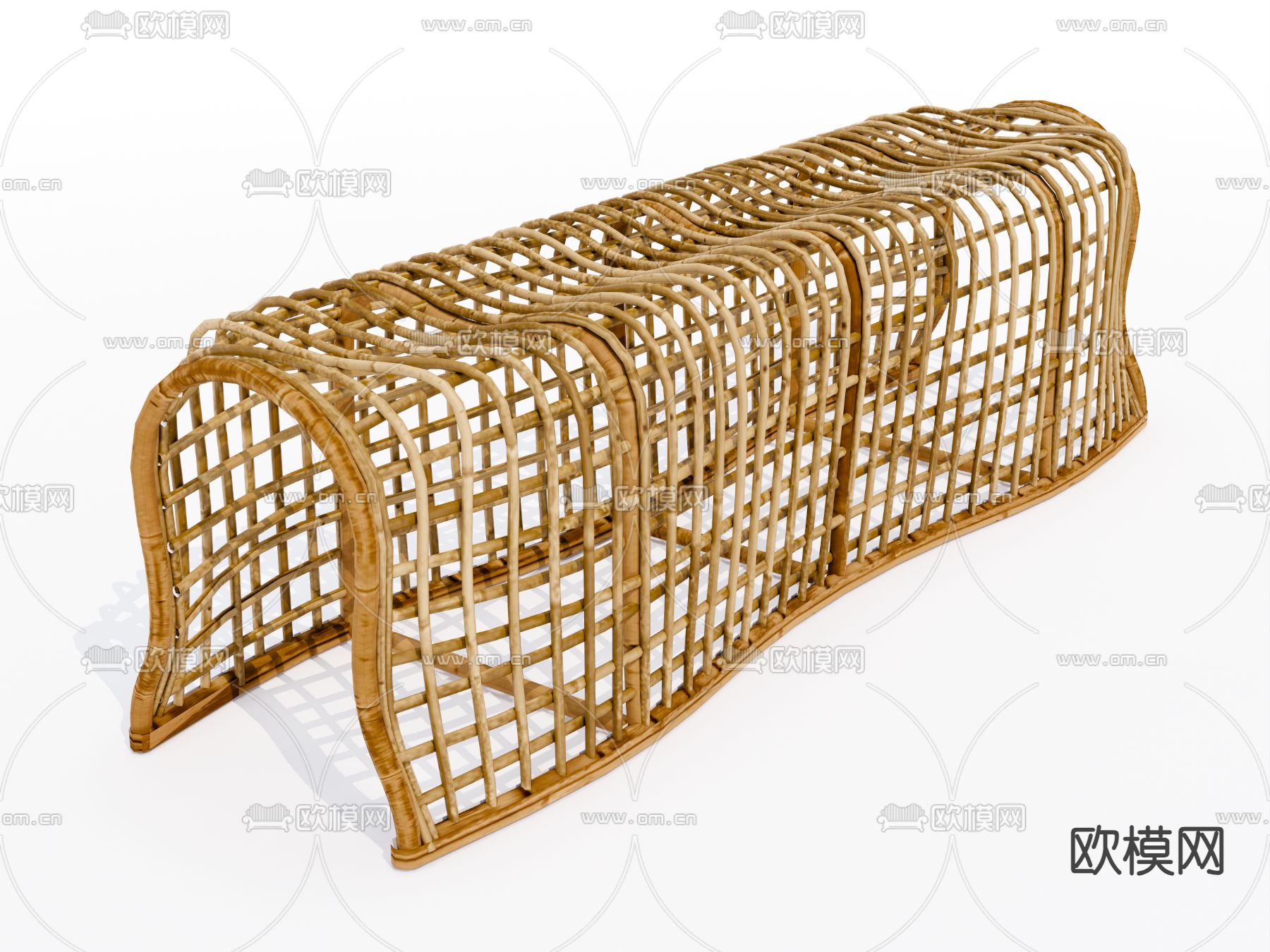 户外藤编椅su模型下载（渲染图2）