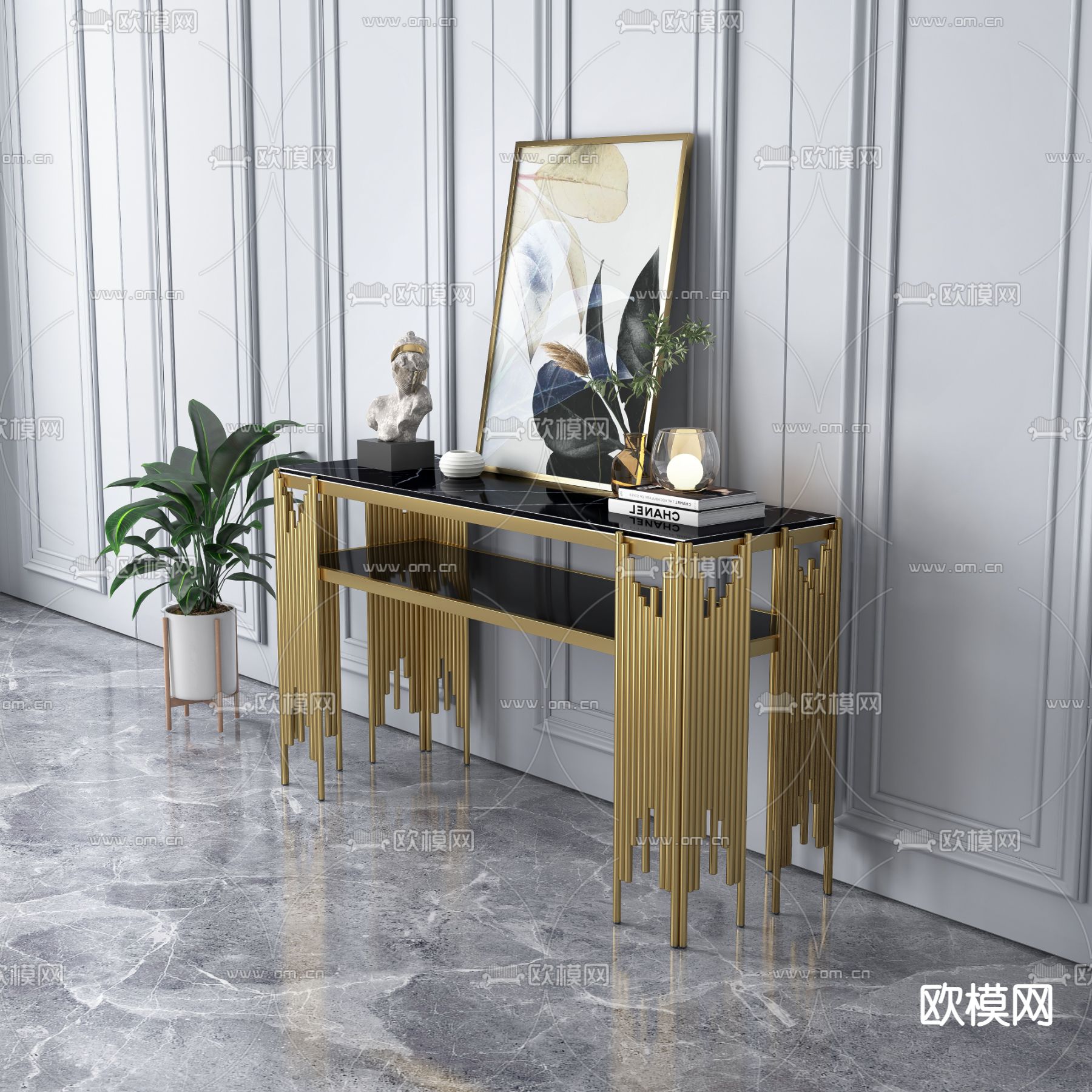 端景台 条案3d模型下载（渲染图1）