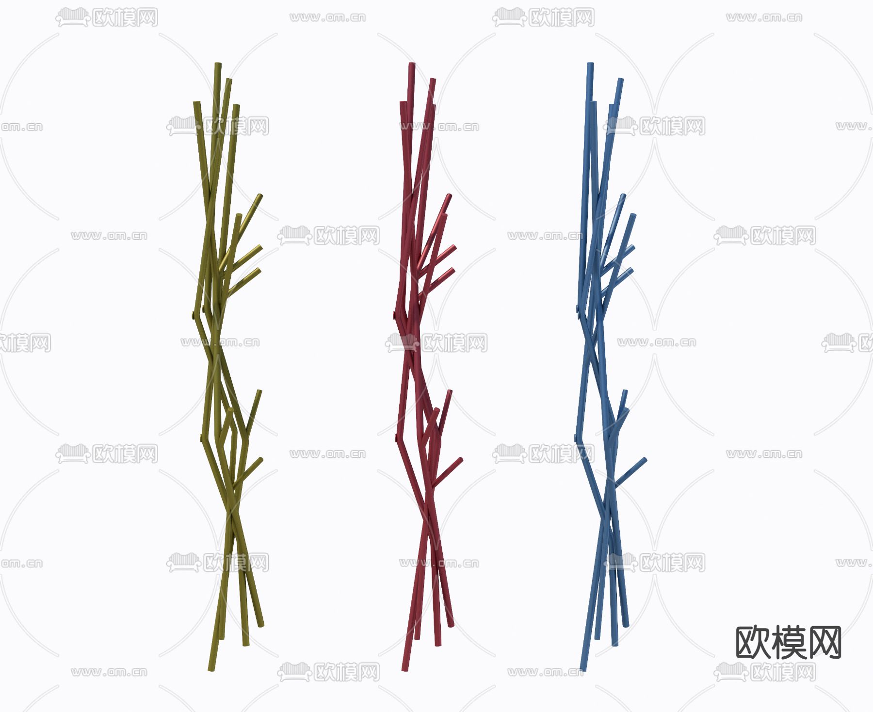 现代衣架su模型下载（渲染图1）