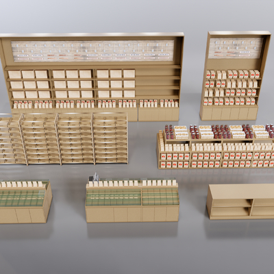 货架 展柜 展台 干货柜su模型
