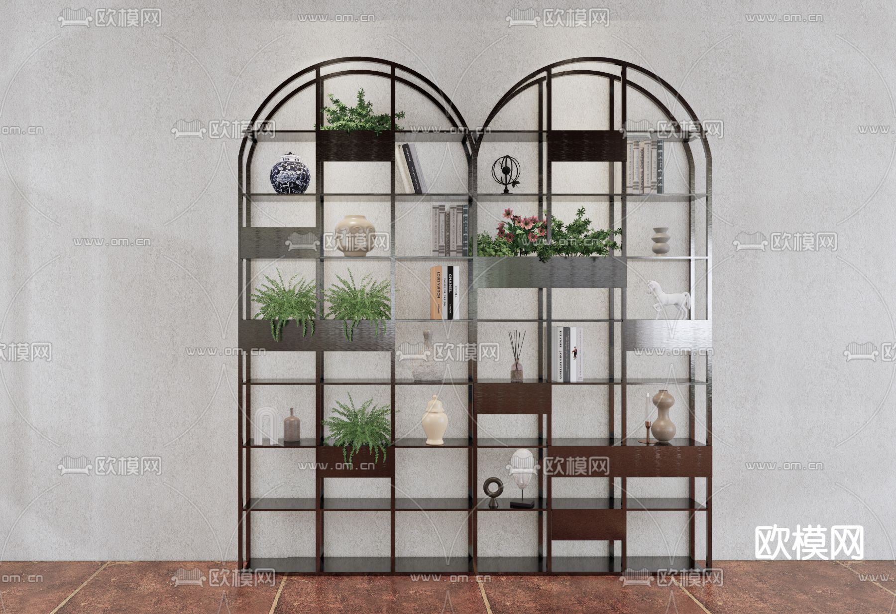 铁艺书架su模型下载（渲染图1）