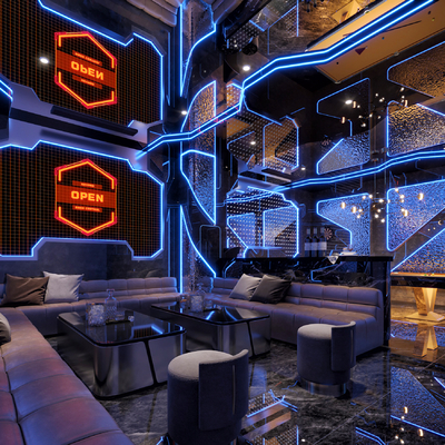  现代KTV包厢su模型 