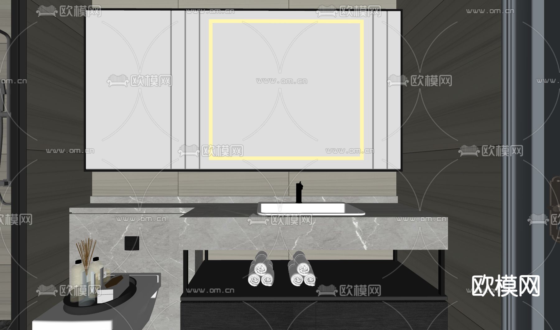 现代卫生间 浴室su模型下载（渲染图2）