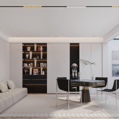  现代棋牌室su模型 