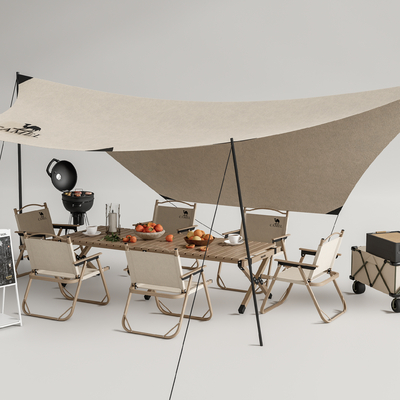 露营帐篷 户外桌椅 折叠桌椅su模型