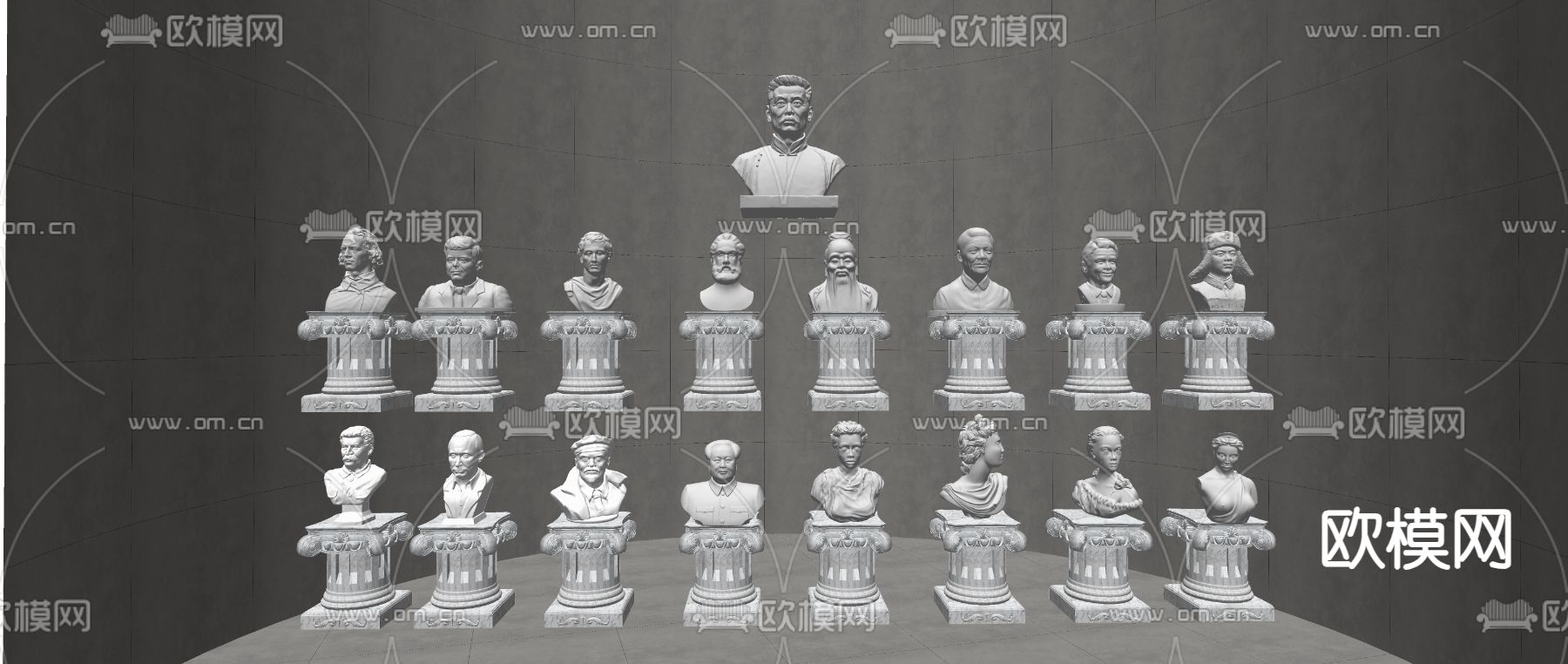 欧式石膏雕塑 人物雕塑su模型下载（渲染图2）