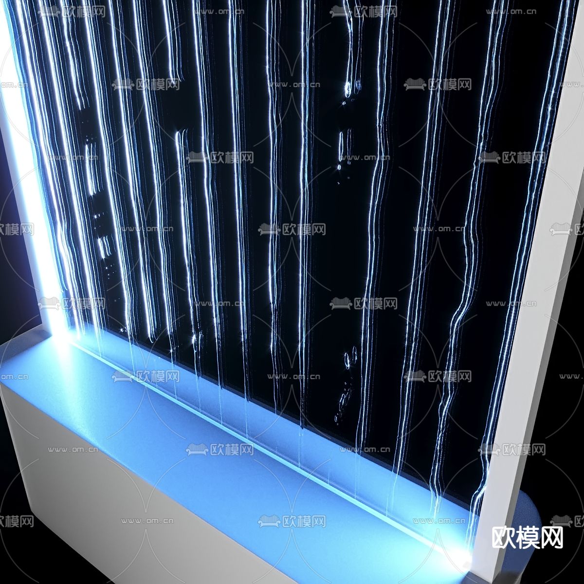 瀑布 水幕 喷泉 水流3d模型下载（渲染图2）